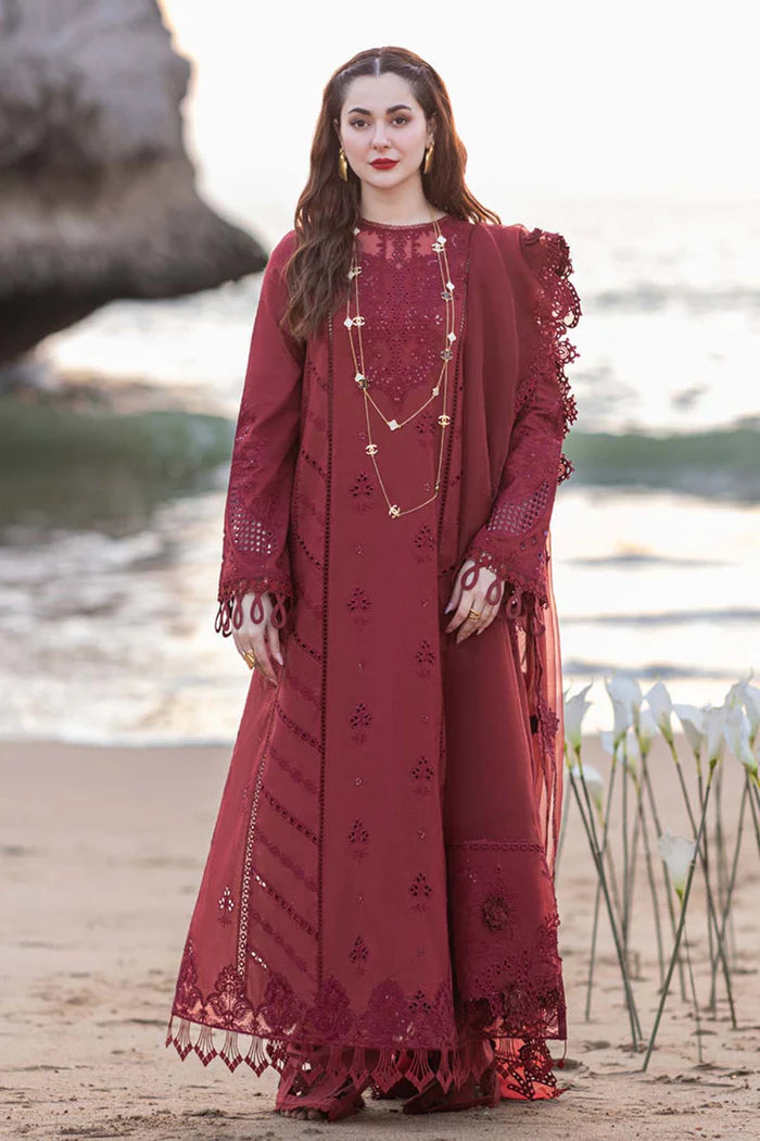 Qalamkar Luxury Embroidered Organza 3pc Suit with Embroidered Organza Dupatta