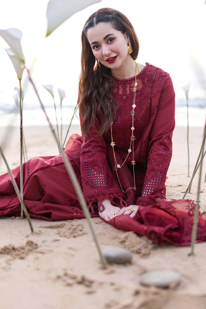 Qalamkar Luxury Embroidered Organza 3pc Suit with Embroidered Organza Dupatta