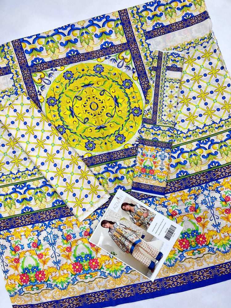 Azmin 2-PC Unstitched Digital Printed Lawn Suit – A Blend of Elegance & Comfort