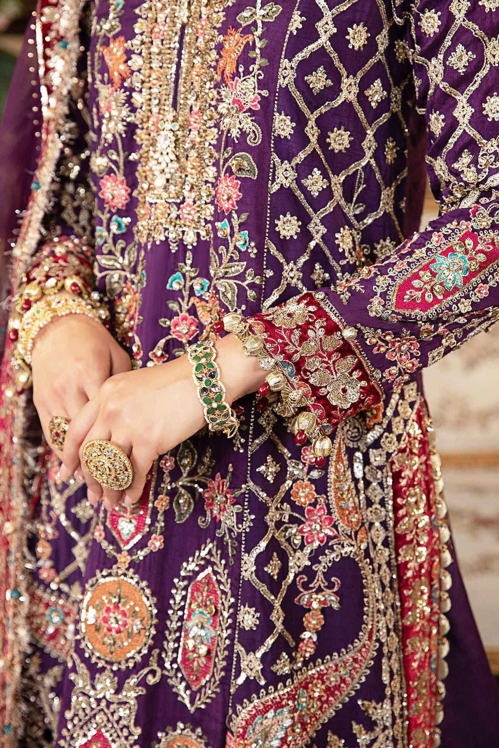 3 Piece Unstitched Embroidered Raw Silk Suit