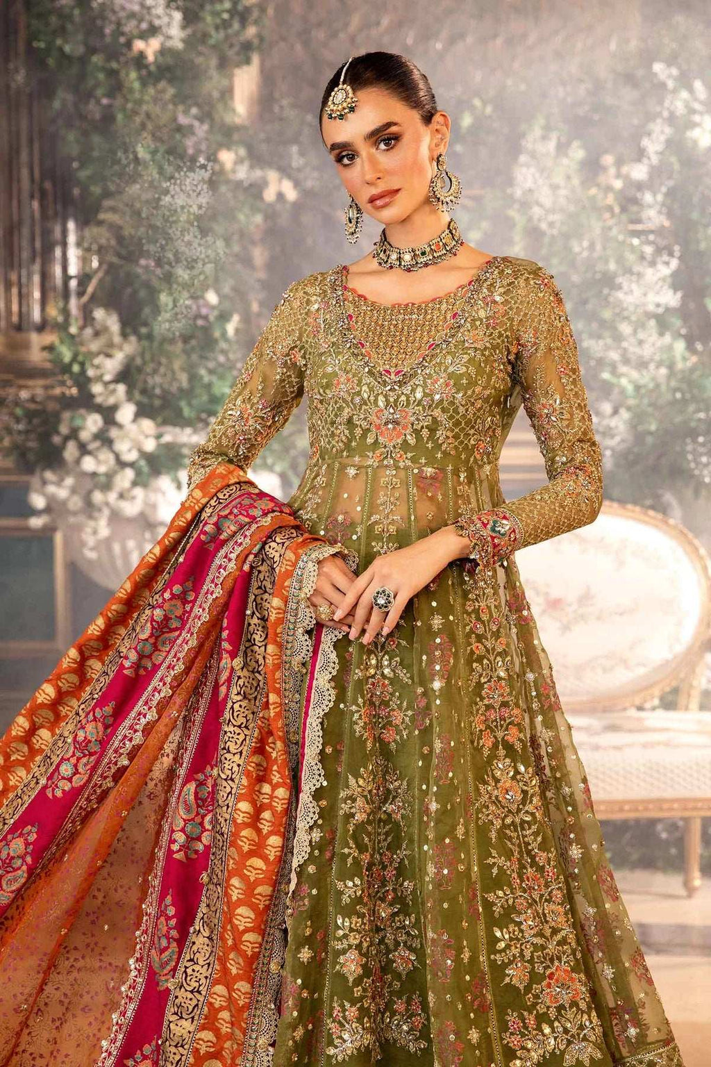 3 Piece Unstitched Embroidered Organza Suit