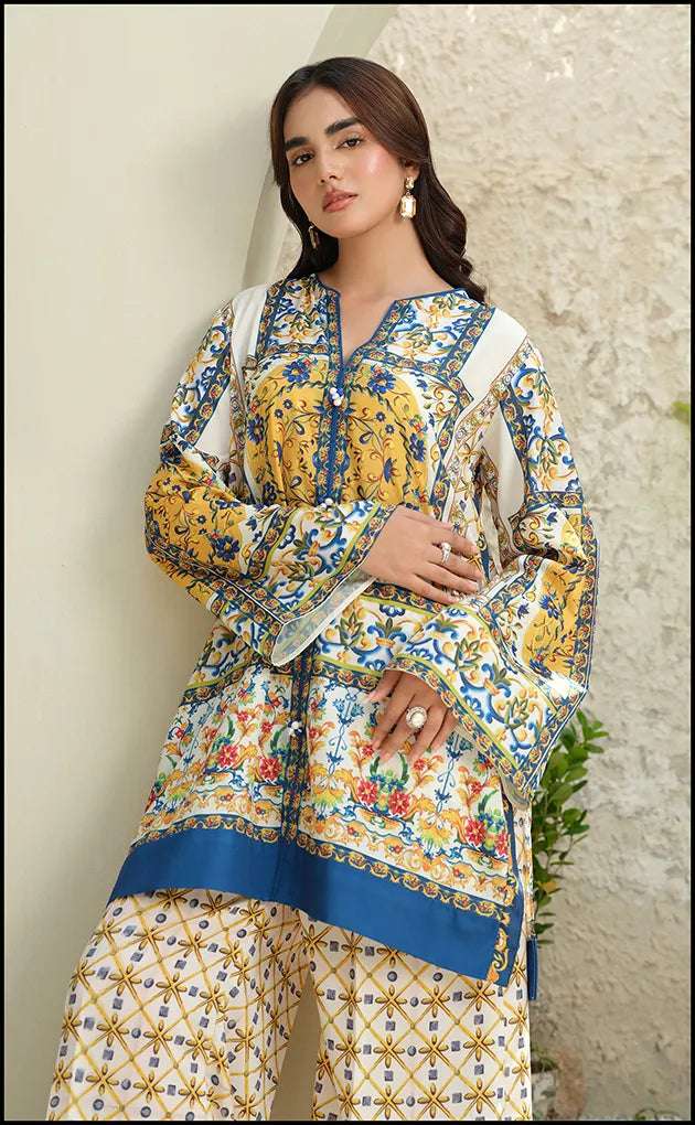 Azmin 2-PC Unstitched Digital Printed Lawn Suit – A Blend of Elegance & Comfort