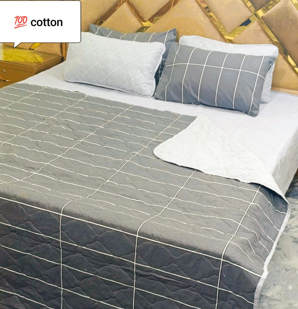 6 Pcs Comforter Set – 100% Pure Cotton | King Size | Bed Sheet Complete Set